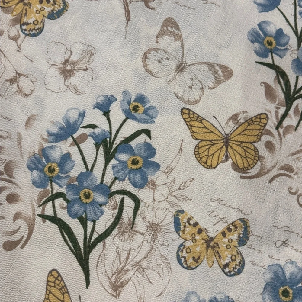 NWOT Nanette Lepore Butterflies shower curtain 72’X 70’ French country botanical